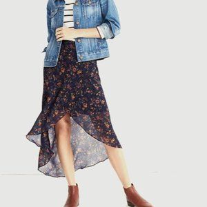 MADEWELL Faux-Wrap Midi Skirt in Climbing Vine SIZE 10